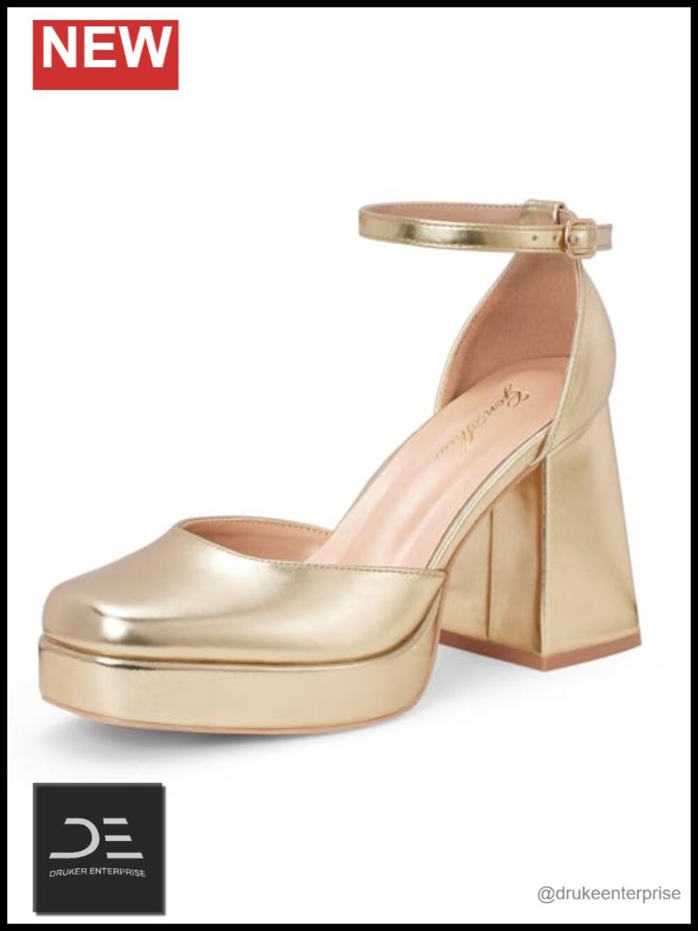 Women's Chunky Heel Pumps, 4 Inch Platform Block Heels, Square Toe Dress